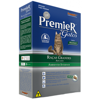 Premier Gatos Adultos Raças Grandes Frango - 7,5 kg